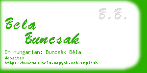 bela buncsak business card