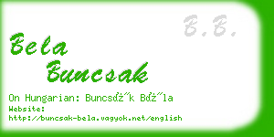 bela buncsak business card